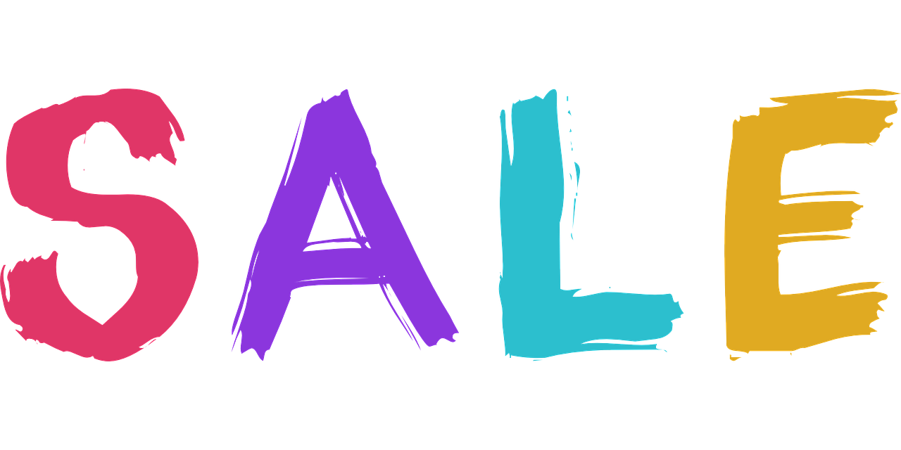 SALE written in colour letters