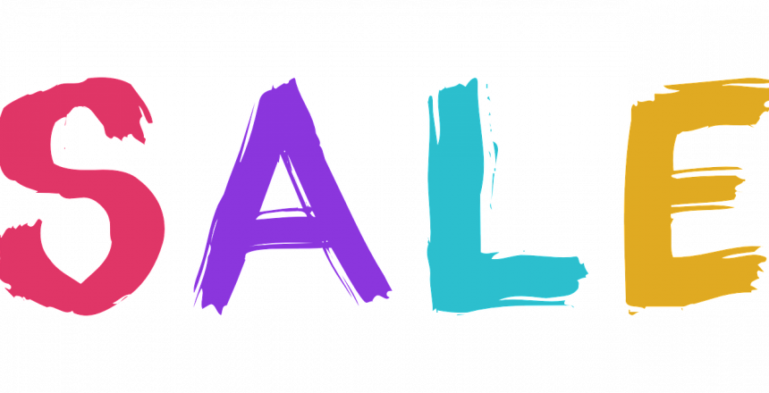 SALE written in colour letters