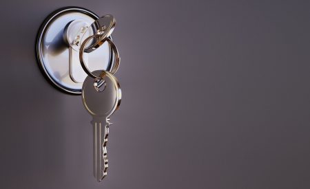 key in a door lock