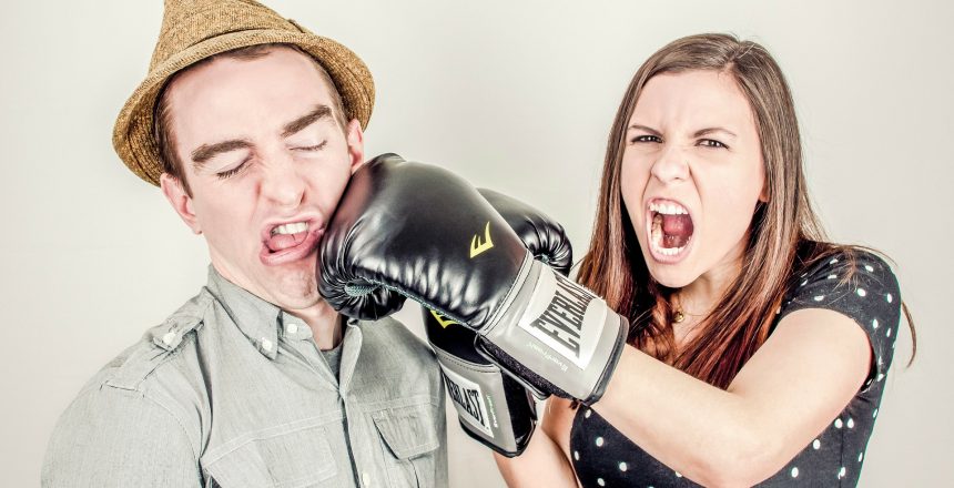 Two leaseholders in dispute with boxing gloves on