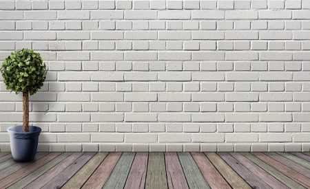 party wall made from white bricks