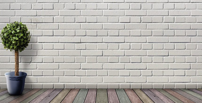 party wall made from white bricks