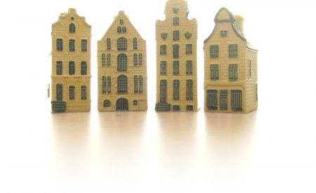 Replica, miniature blocks of flats in England and Wales made out of porcelain