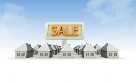 Rows of identical residential properties for sale