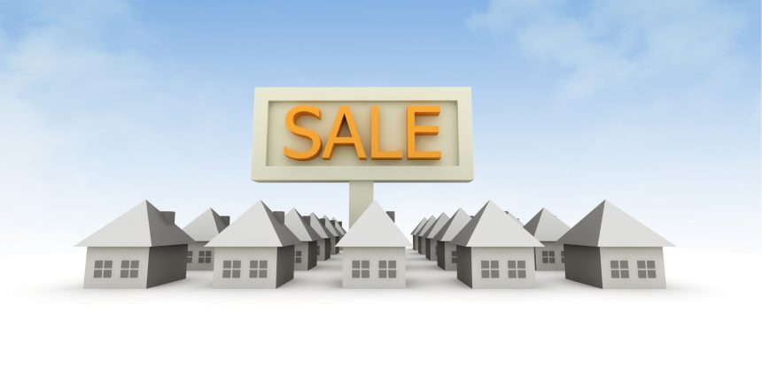 Rows of identical residential properties for sale